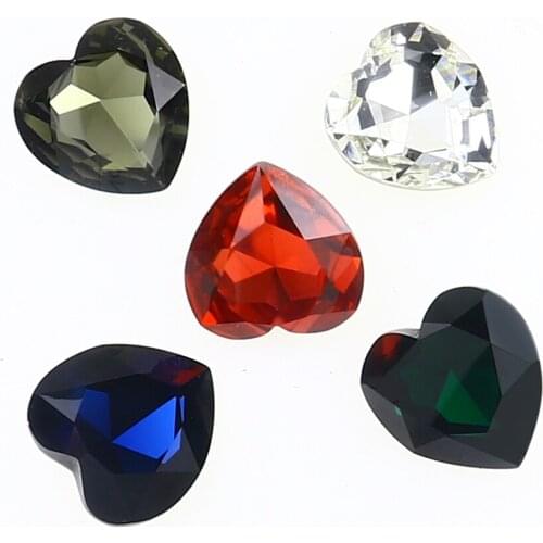 Popular Gems 3D Big Size Heart Pointed Back Crystal Rhinestone K9 Glass Loose Gemstone Diamonds For DIY Jewelry Decoration 28mm