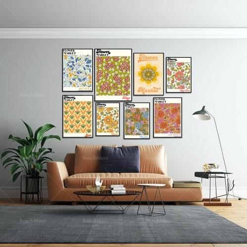 New Flower Market Paris Art Prints, Barcelona Flower Prints, Flower Power Posters, Barcelona Flower Market Posters, Botanical Po