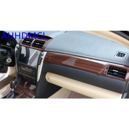 Car Interior Mouldings Modification Sequins Decorative Trim Frame Wooden Color For Camry VII Asian Version 2012 2013 2014 -2017