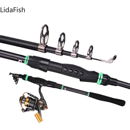 Carbon Mini Telescopic Fishing Rod 1.8m- 3.6m Carp Rod Sea Spinning Rod Ultralight Hard Fishing Pole