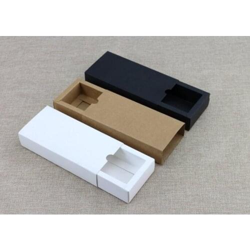 50PCS/Lot Free Shipping Gift box Retail Black Kraft Paper Drawer Box Gift Craft Power Bank Packaging Cardboard Boxes