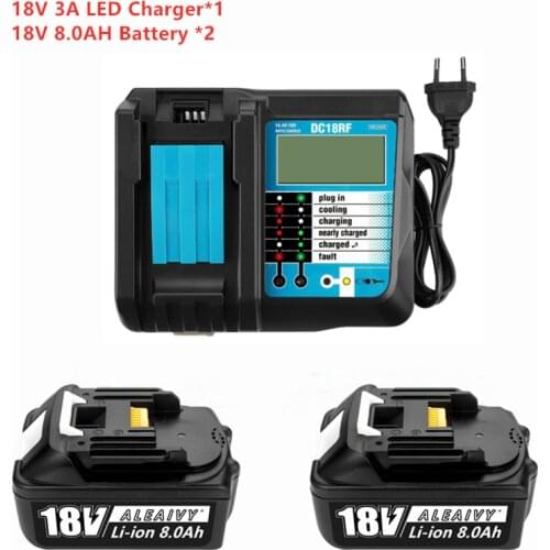 The 8.0Ah BL1860 that replaces Makita 18V lithium ion battery is compatible with Makita 18V BL1850 1840 1830 cordless power tool