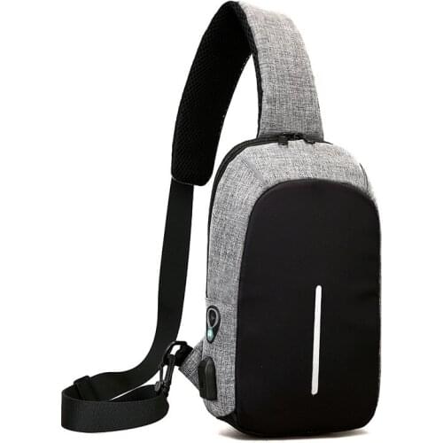 Usb charging Outdoor Chest Pack Bags Single Shoulder Bags dacron Crossbody bags