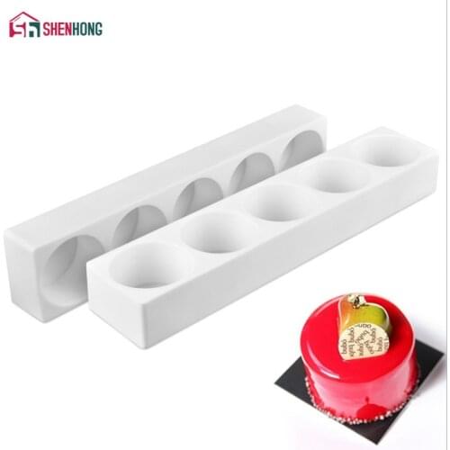 New 1 Piece Cylinder Pudding Mousse Cake Mold For Baking Home Party Silicone Mould DIY Baking Christmas Wedding Moldes