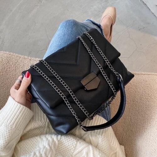2020 New Pu Leather Rhombus Womens Shoulder Messenger Bags Casual Chain Crossbody Bags Retro Totes Handbags Purse 2020 NEW