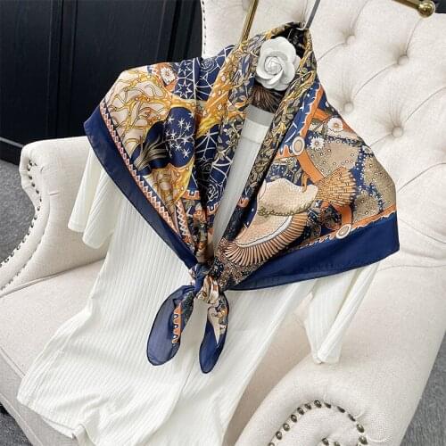 2021 new spring women scarf quality shawl silk fashion scarf headscarf beach sunscreen bag headscarf scarf 90cm*90cm