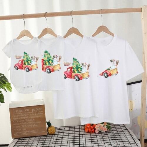 New Years Gift Family Matching Clothes Christmas Daddy Mommy Christmas Sister Baby Girls Tshirts Snowman Family Look Tees Tops