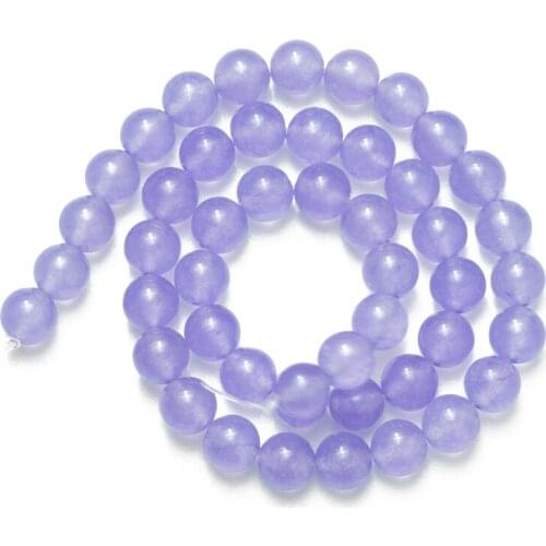 Wholesale Lavender Purple Jades Natural Stone Loose Beads 4 6 8 10 12 14mm DIY Making Bracelet Necklace Jewelry Accessories