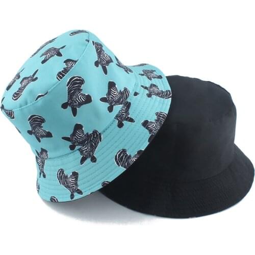 Animal Zebra Print Bucket Hat Women Summer Beach Fishing Sun Hats For Men Hip Hop Gorro Bucket Cap Bob Luxury Hat