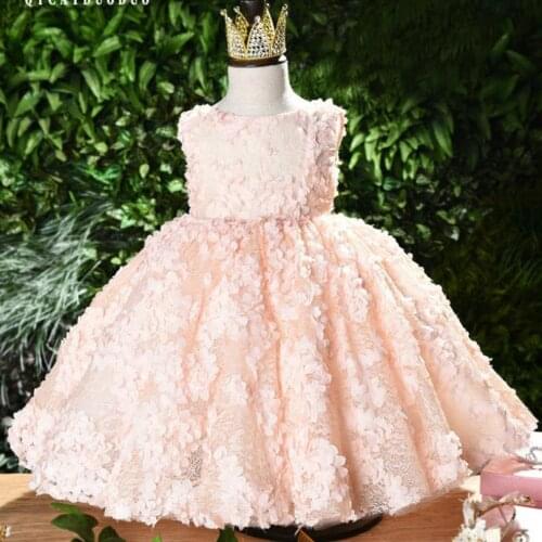 Baby Girl clothing for Baptism Princess Dress Birthday Party Wedding Gown kids Christening clothing dress for girls Y3157