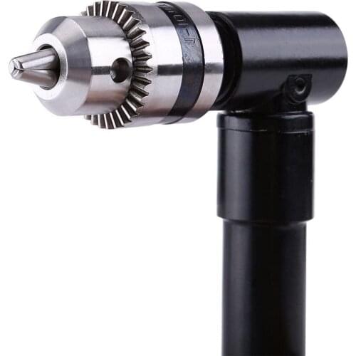 90 Degree Right Angled Adapter Keyless Chuck Electric Drill Adapter 8mm Hex Shaft Cordless Drill Attachment Angle Rotary Tools