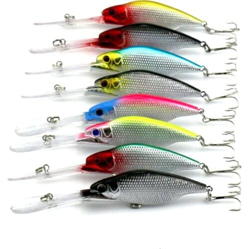 Big Sale 8pcs Minnow Fishing Lure High Quality Hard Plastic Swimbait Crankbait Slow Floating Bait Peche Fishing Wobblers 9cm 8g