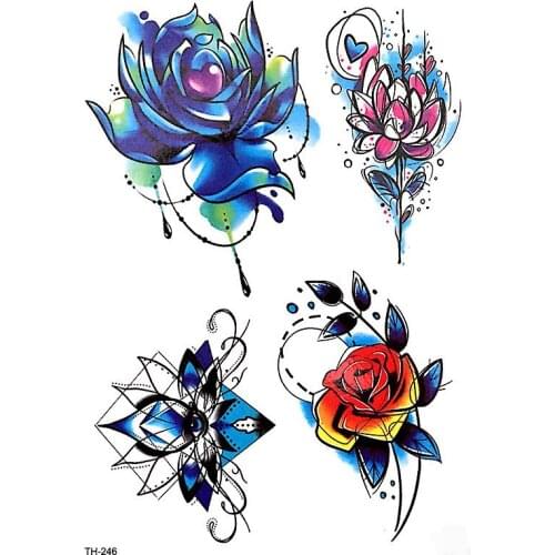Samll Arm Sleeve Tattoo Waterproof Temporary Tattoo Sticker Rose Full Flower Tatoo Body Art Tattoo