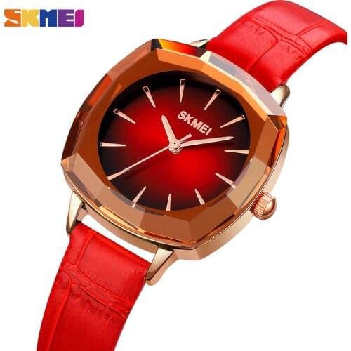 SKMEI Japan Quartz movement Women Watches Top Brand Luxury Genuine Leather Ladies Wristwatch Waterproof Relogio Feminino