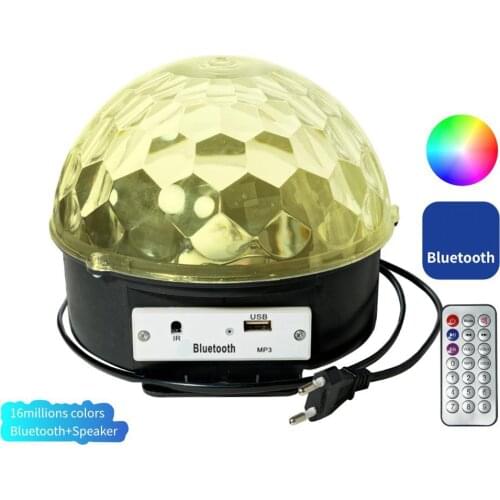 LED Disco Bluetooth DJ Stage Lights Rotating RGB Crystal Ball for Pub Show RGB Magic Ball Light Percussion Instruments