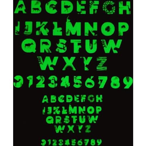 Patches Noctilucent Animals Stickers for Clothes Thermal Transfer Printing Pattern Decoration Numbers Letter Luminous Patch