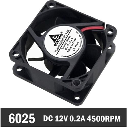 2pcs Gdstime 60mm PC CPU Cooling Fan 12V 2 Pin Computer Case Cooler 6025 60x60x25mm