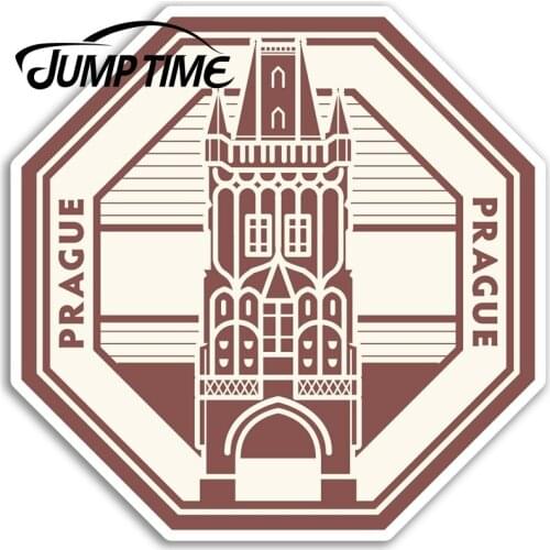Jump Time for Prague Vinyl Stickers Czech Republic Travel Sticker Luggage Camper Door Decal Waterproof Car Accessories