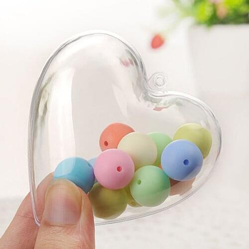 1PC New Heart Shape Transparent Plastic Ball Clear Plastic Craft Ball Heart Shape Baubles For Christmas Wedding Party Decoration