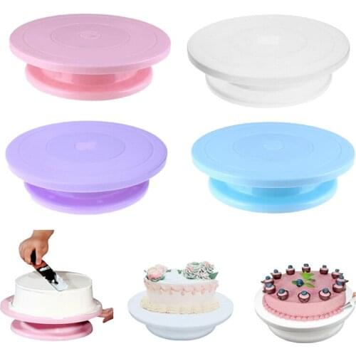1pc Cake Decoration Accessories Cake Turntable Stand DIY Mold Rotating Stable Anti-skid Round Cake Table Kitchen Baking Tools