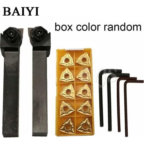1pc WWLNR1616K08+1pc WWLNL1616K08 Tool Holder Boring Bar 16mm + 10pcs WNMG0804 Inserts with L Wrench For Lathe Turning Tools