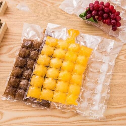10Pcs Food Grade Ice Cube Bags Disposable Ice Mold with Self-Seal Faster Freezing Ice Trays Makes Total 240 Ice Cubes