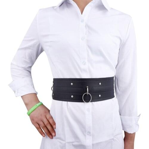 2021 Punk Women PU Leather Wide Belt Body harness belt Bondage Sculpting Harness Waist Belt Straps wild pin buckle womens Belt