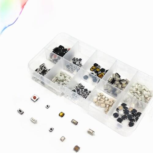 250pcs 10 Types Tactile Push Switch Car Keys Remote Button Microswitch + Box July DropShip