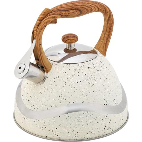 3.5L High Capacity Whistling Kettle For Gas Induction Cooker Universal Stainless Steel Whistle Tea Kettle Wooden Handle RU