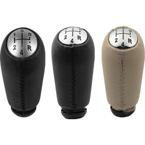 5 Speed Leather Car Styling Chrome Gear Shift Knob Lever Shifter For Renault Clio 3 2005-2009 Megane 2 2002-2009 Scenic Kangoo