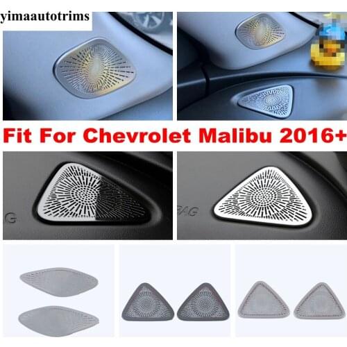 Stainless Steel Accessories Dashboard Air AC Vent Outlet Front Pillar A Speaker Cover Kit Trim For Chevrolet Malibu 2016 - 2020