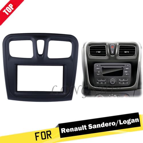 LONGSHI 2 Din Car Stereo Radio For 2015 2016 2017 2018 Renault Sandero Logan Installation Kit DVD Frame Panel Plate Fascia Pan