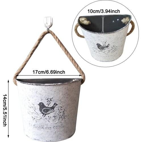 Rustic Metal Wall Planters Garden Decoration Pots Flower Pot Garden Wall Decor Flowers Not Included Home Decoration