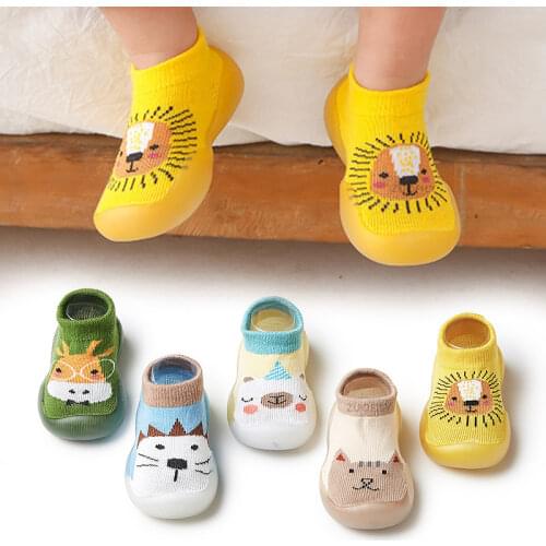 Baby Sock Shoes Anti-slip Spring Autumn Cartoon Animal Breathable Shoes Baby Girl Baby Boy Soft TPE Sole Baby Boy Casual Shoes