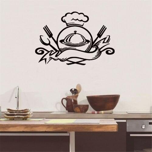 Food Emblem Ready To Eat Meal Kitchen Cafe Wall Sticker Living Room Removable Art Murals Wall Decals Poster Wallpaper Vinyl