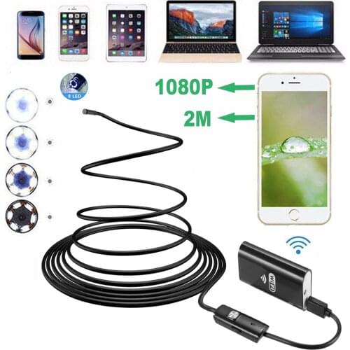1080P WIFI Endoscope Camera 8mm HD Wireless Inspection Camera Endoscop 2M 3.5M 5M Flexible WIFI Endoscope Camera for Android IOS