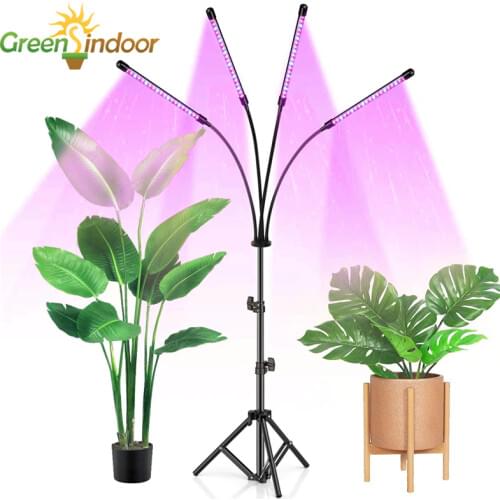 Grow Light With Tripod Stand Full Spectrum Led Grow Light For Floor Plant Flowers Indoor Phyto Lamp With Timer And Power Adapter