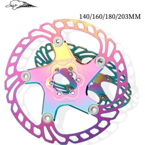 Mountain bike thickened floating rotor 140mm 160mm 180mm 203mm road bike strong cooling disc brake rotors rainbow MTB