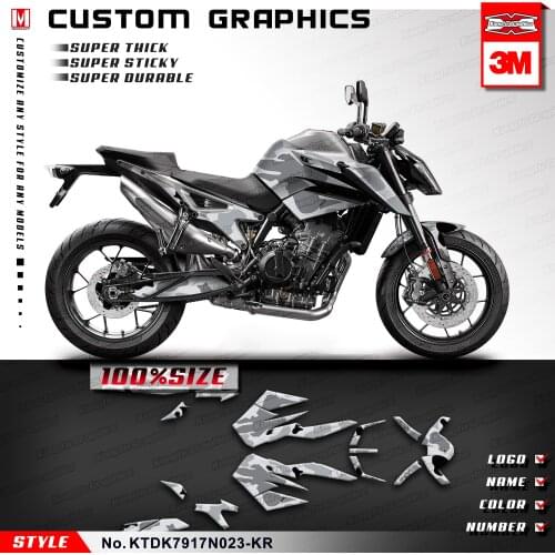 KUNGFU GRAPHICS Vinyl Decals Sticker Kit for 790 2017 2018 2019 2020 No Seat Cowl Decals Style No.KTDK7917N023-KR