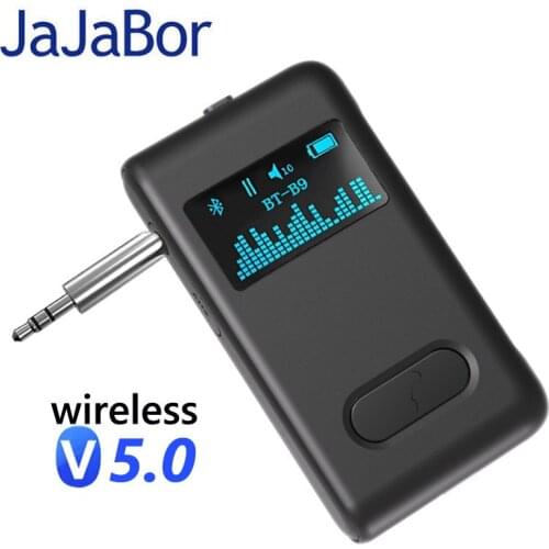 JaJaBor Bluetooth 5.0 Audio Receiver 3.5mm AUX Bluetooth Receiver Adapter Wireless Handsfree Car Kit for Car Speaker Headphone