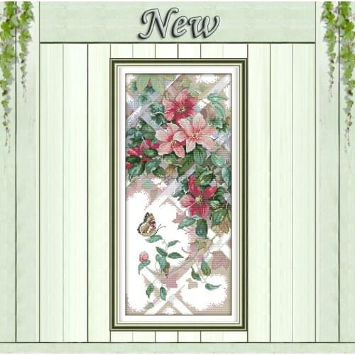Butterfly over Flowers scenery painting Counted printed on canvas 14CT 11CT Chinese Cross Stitch Needlework kits Embroidery Sets