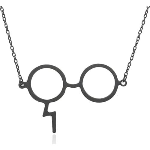 Korea Fashion Necklace Pendant Personality Glasses Necklace Lightning Scar Unusual Necklace 2020 New