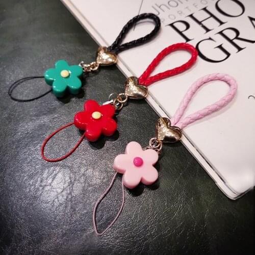 Short Little Flower Phone Lanyard Strap For iphone huawei redmi samsung xiaomi Mobile Phone Camera Keyring Chain Rope String