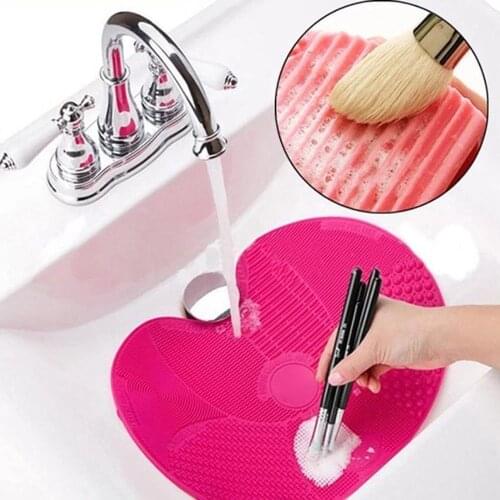 Scrubbing Pad Cosmetic Brush Cleaning Pad Silicone With Suction Cup Apple Cleaner Cleaning Scrubbing Pad Beauty Supplies
