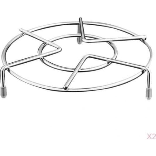Round Thicken Stainless Steel Steam Rack Trivet for Egg Vegetable Pack of 2