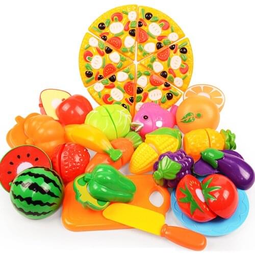 Baby Kitchen Cooking Set DIY Pretend Play Kids Kitchen Toys Plastic Food Set Cutting Fruit Children Kid Educational Toys