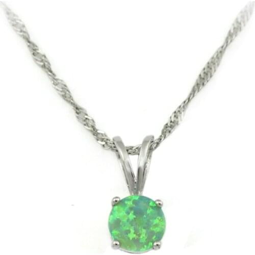 Hot Sale Green Fire Opal Fashion Silver Plated Pendant for Women OP434
