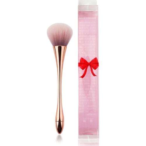 Rosegold Powder Makeup Brush Dense Soft Big Blush Brush for Loose Compact Powder Make up Fan Brush with Box