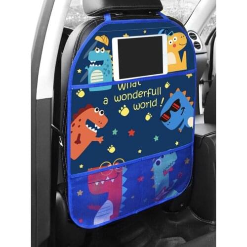 Cartoon Car Seat Back Protector Cover Car Organizer Tablet Stand Hanging Bag Car Styling Storage Holder Kick Mat Car Accessories