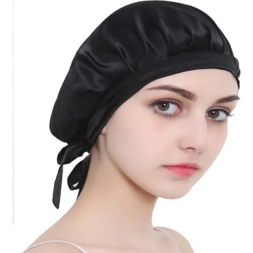Soft Soft Sleeping Night Cap Handmade Silk Sleep Cap for Women